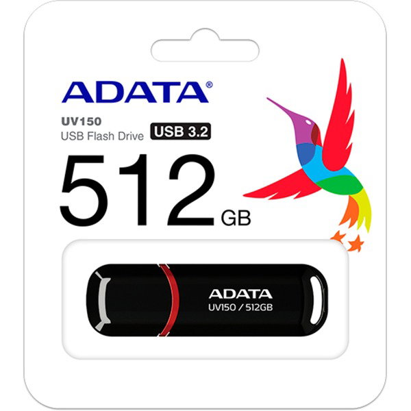 ADATA UV150 512 GB, USB-Stick - black/red, USB-A 3.2 Gen 1