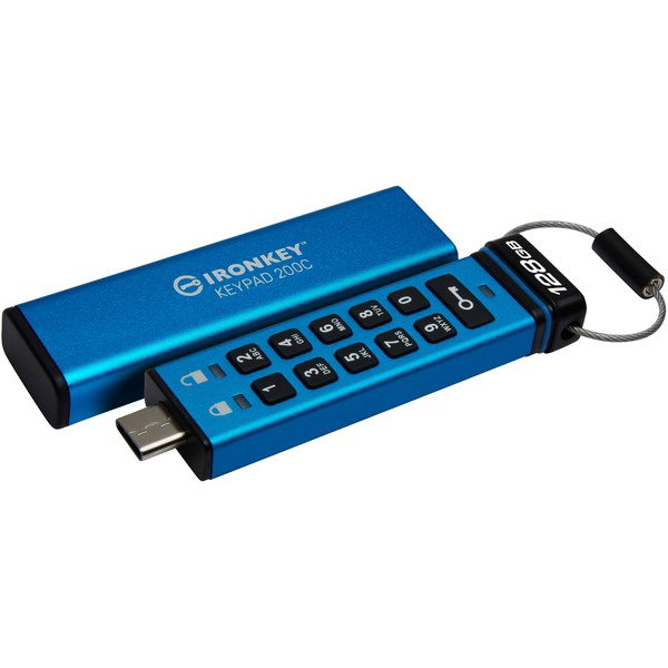 Kingston IronKey Keypad 200 128 GB, USB-Stick - USB-C 3.2 Gen 1