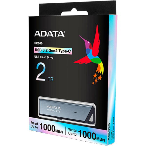 ADATA UE800 2 TB, USB-Stick - aluminium (gebrstet), USB-C 3.2 (10 Gbit/s)