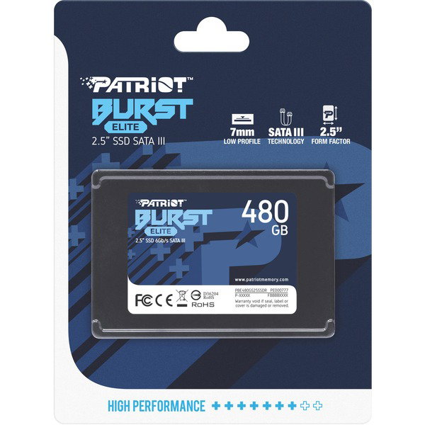 Patriot Burst Elite 480 GB, SSD - black, SATA 6 Gb/s, 2,5