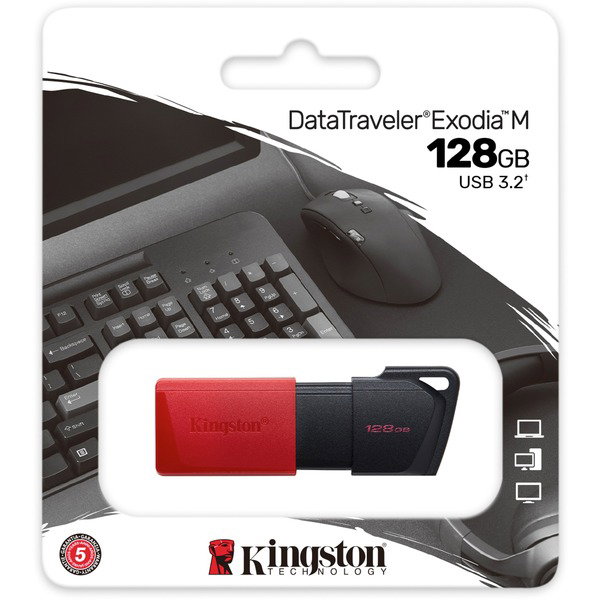 Kingston DataTraveler Exodia M 128 GB, USB-Stick - red/black, USB-A 3.2 Gen 1