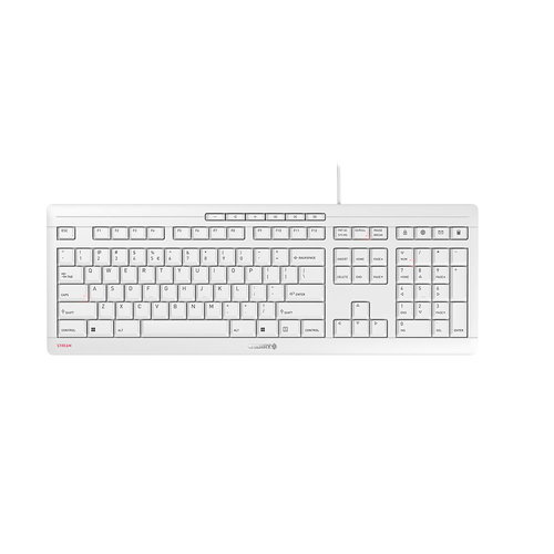 CHERRY STREAM KEYBOARD - US ENGLISH W/EURO SYM WHITE-GRAY