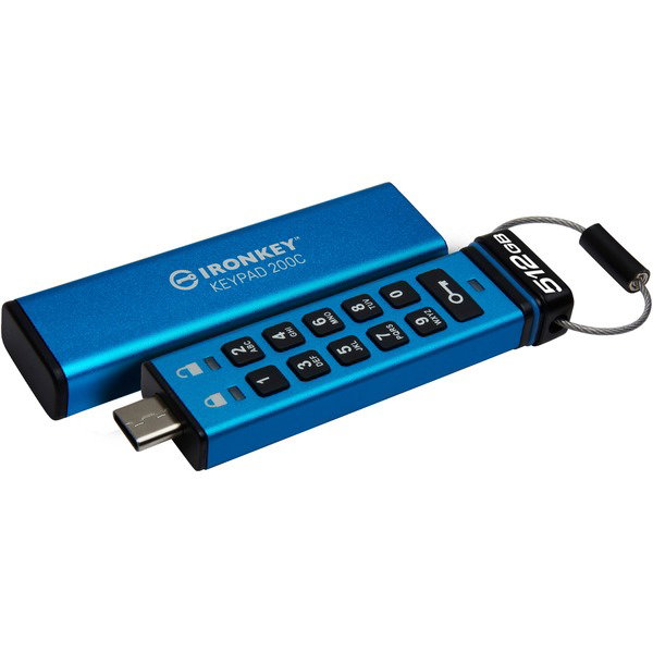 Kingston IronKey Keypad 200 512 GB, USB-Stick - USB-C 3.2 Gen 1