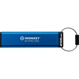 Kingston IronKey Keypad 200 256 GB, USB-Stick - blue, USB-A 3.2 Gen 1