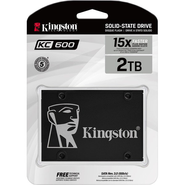 Kingston KC600 2048 GB, SSD - black, SATA 6 Gb/s, 2,5