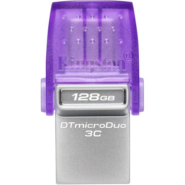 Kingston DataTraveler microDuo 3C 128 GB, USB-Stick - violet/transparent, USB-A 3.2 Gen 1, USB-C 3.2 Gen 1
