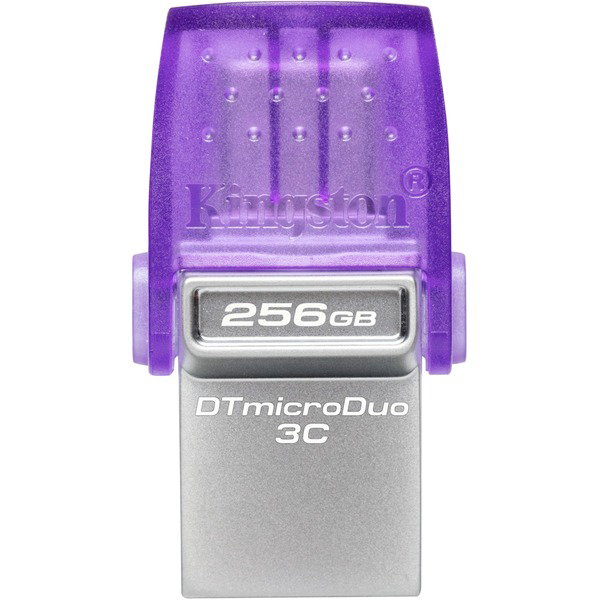 Kingston DataTraveler microDuo 3C 256 GB, USB-Stick - violet/transparent, USB-A 3.2 Gen 1, USB-C 3.2 Gen 1