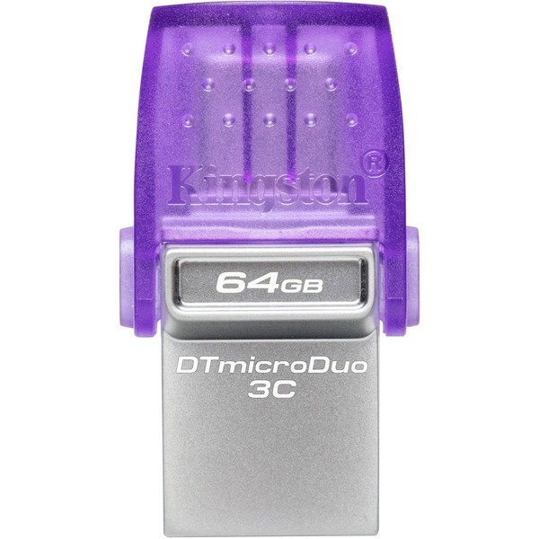 Kingston DataTraveler microDuo 3C 64 GB, USB-Stick - violet/transparent, USB-A 3.2 Gen 1, USB-C 3.2 Gen 1