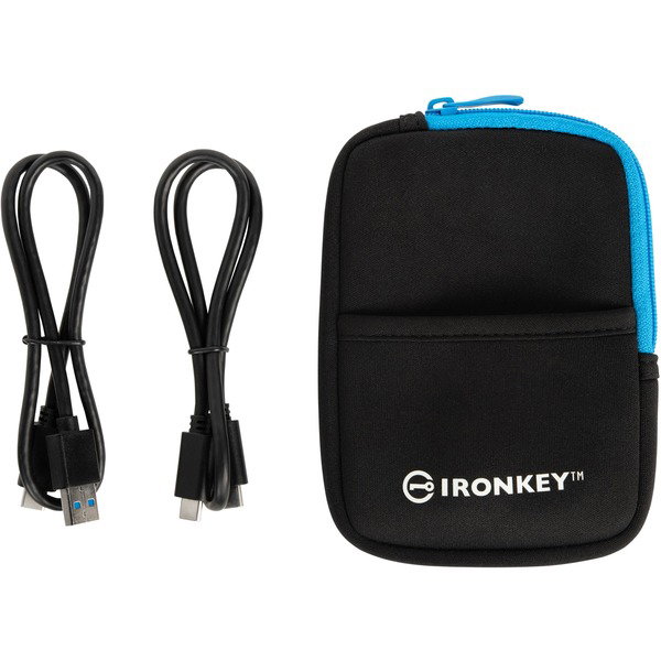 Kingston IronKey Vault Privacy 80 960 GB, Externe SSD - blue/black, USB-C 3.2 Gen 1 (5 Gbit/s)