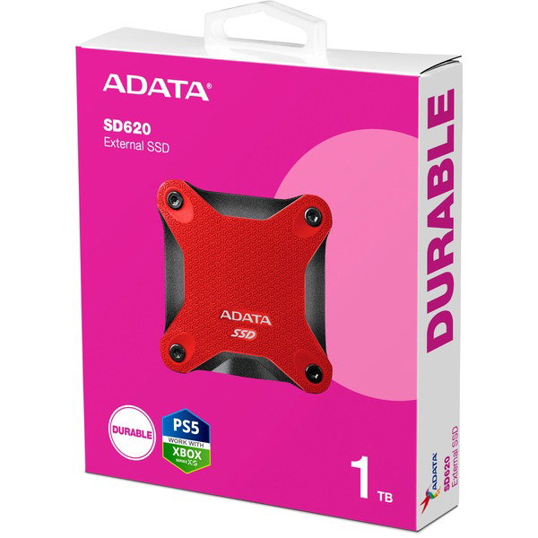 ADATA SD620 1 TB, Externe SSD - red, Micro-USB-B 3.2 Gen 2 (10 Gbit/s)