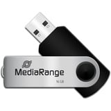 MediaRange Flexi-Drive 16 GB, USB-Stick - black/silver, USB-A 2.0