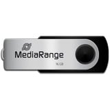 MediaRange Flexi-Drive 16 GB, USB-Stick - black/silver, USB-A 2.0