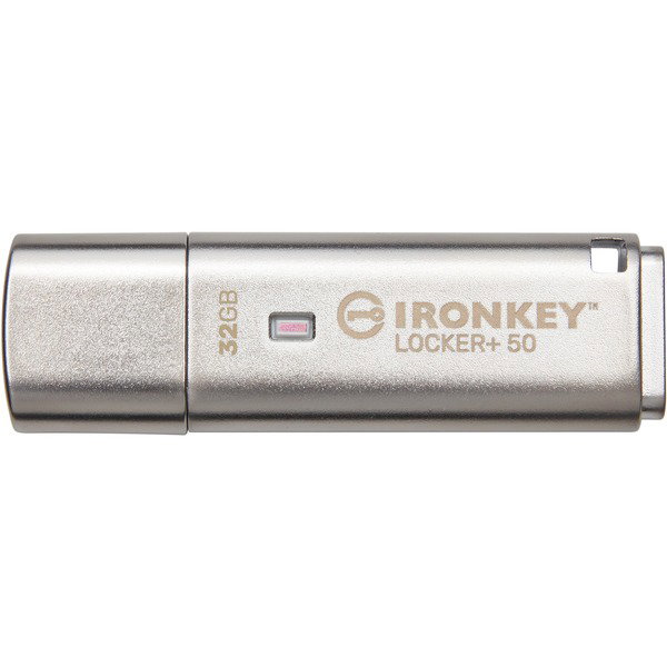 Kingston IronKey Locker+ 50 32 GB, USB-Stick - aluminium, USB-A 3.2 Gen 1
