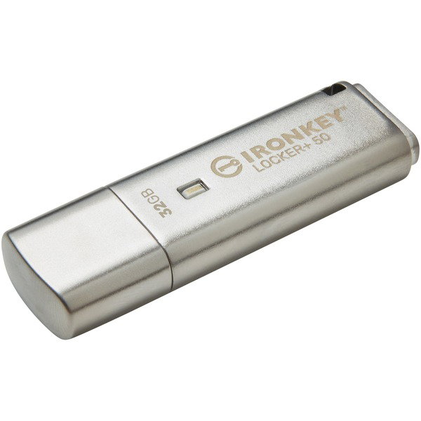 Kingston IronKey Locker+ 50 32 GB, USB-Stick - aluminium, USB-A 3.2 Gen 1