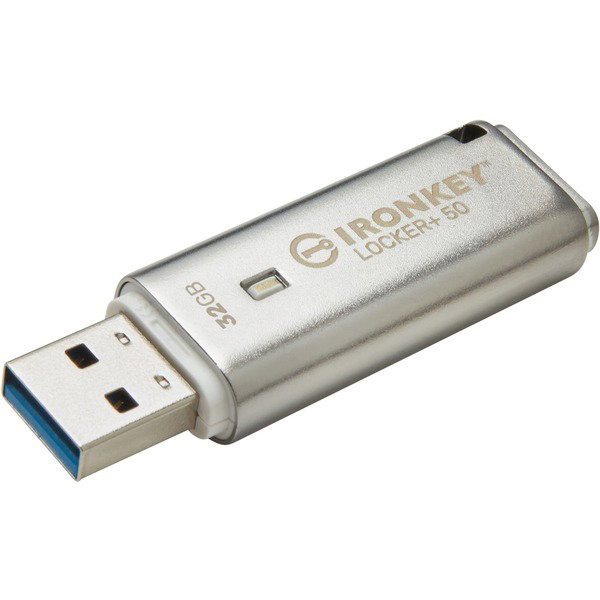 Kingston IronKey Locker+ 50 32 GB, USB-Stick - aluminium, USB-A 3.2 Gen 1