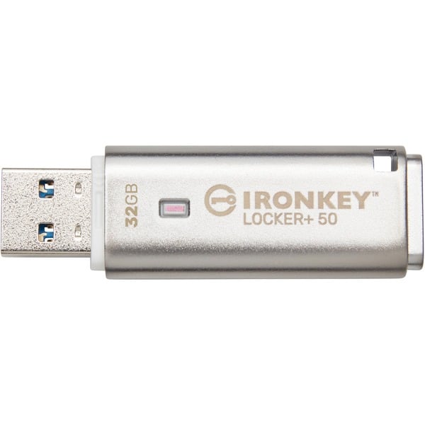 Kingston IronKey Locker+ 50 32 GB, USB-Stick - aluminium, USB-A 3.2 Gen 1
