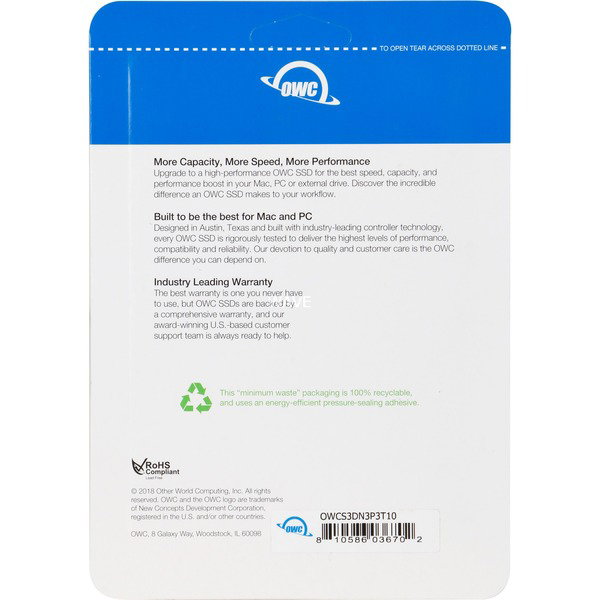 OWC Aura Pro 3 1 TB, SSD - PCIe 3.1 x4, NVMe 1.3, M.2 2242