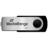 MediaRange Flexi-Drive 8 GB, USB-Stick - black/silver, USB-A 2.0