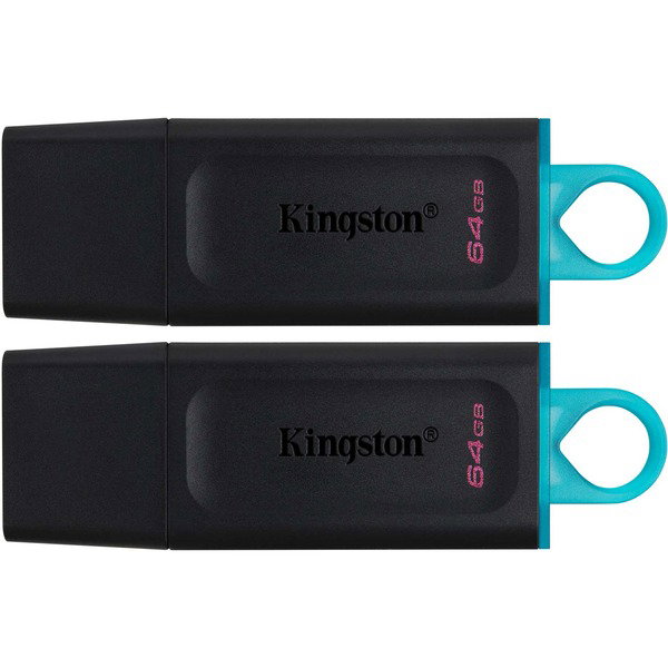Kingston DataTraveler Exodia 64 GB 2er Pack, USB-Stick - black/turquoise, USB-A 3.2 Gen 1, 2 Stck