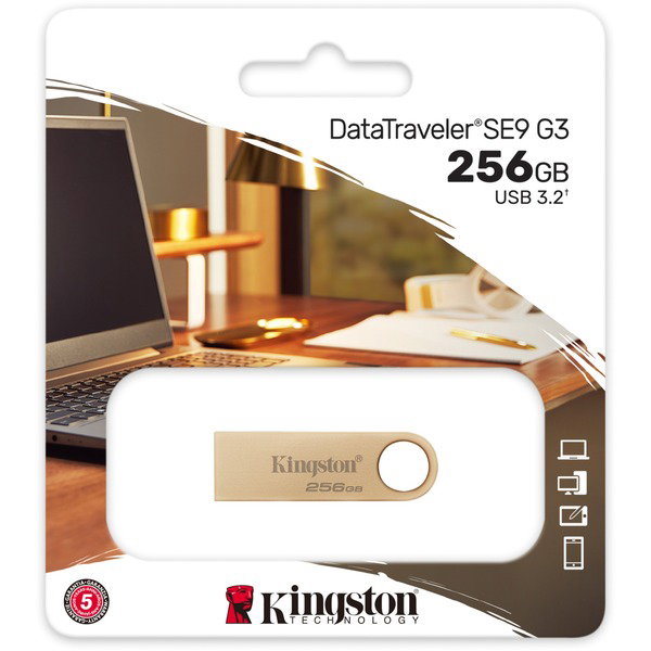 Kingston DataTraveler SE9 G3 256 GB, USB-Stick - gold, USB-A 3.2 Gen 1