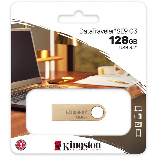 Kingston DataTraveler SE9 G3 128 GB, USB-Stick - gold, USB-A 3.2 Gen 1