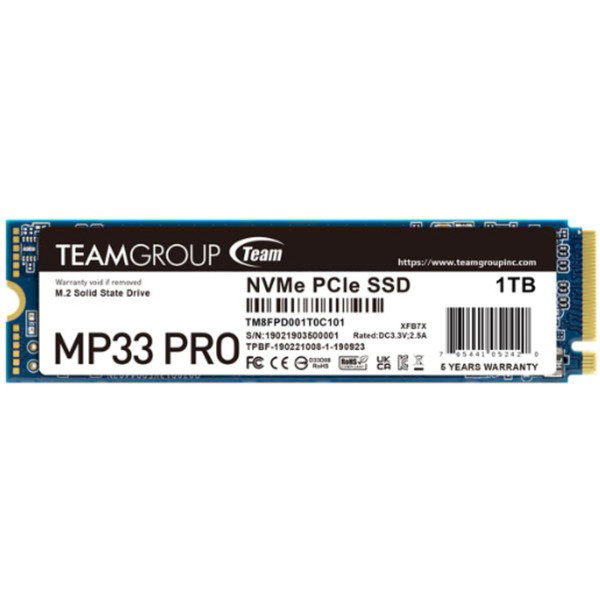 Team Group MP33 PRO 1 TB, SSD - PCIe 3.0 x4, NVMe 1.3, M.2 2280