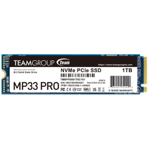 Team Group MP33 PRO 1 TB, SSD - PCIe 3.0 x4, NVMe 1.3, M.2 2280