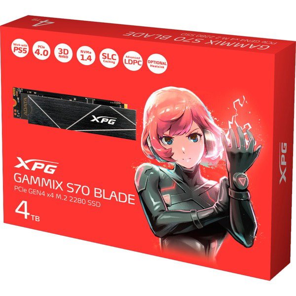 ADATA XPG GAMMIX S70 BLADE 4 TB, SSD - black, PCIe 4.0 x4, NVMe 1.4, M.2 2280