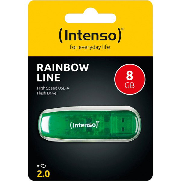 Intenso Rainbow Line 8 GB, USB-Stick - green