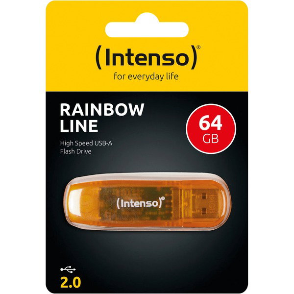 Intenso Rainbow Line 64 GB, USB-Stick - orange, USB 2.0
