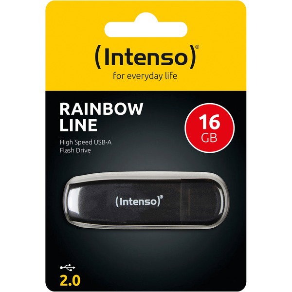 Intenso Rainbow Line 16 GB, USB-Stick - black