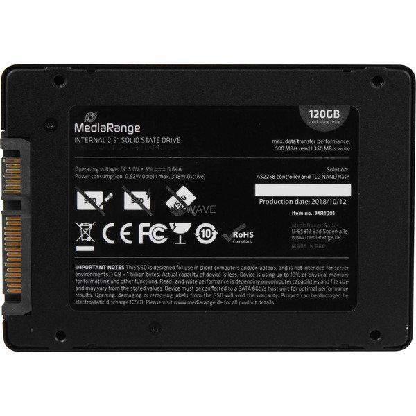 MediaRange MR1001 120 GB, SSD - black, SATA 6 Gb/s, 2,5