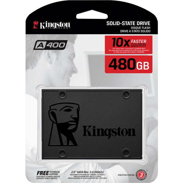 Kingston A400 480 GB, SSD - SATA 6 Gb/s, 2,5