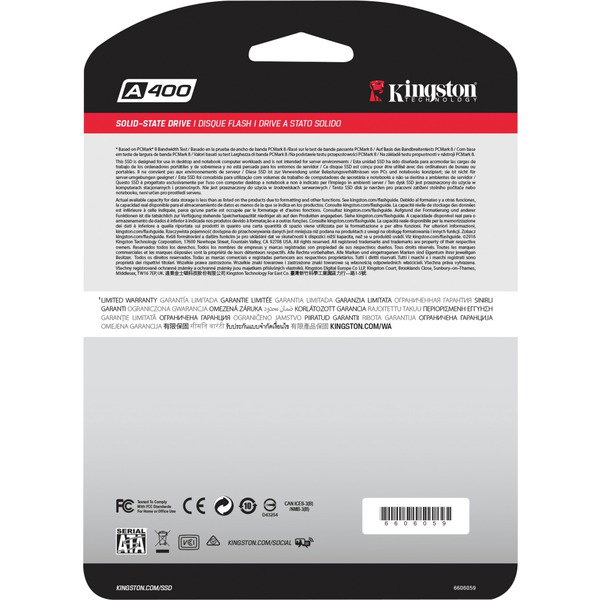 Kingston A400 240 GB, SSD - SATA 6 Gb/s, 2,5