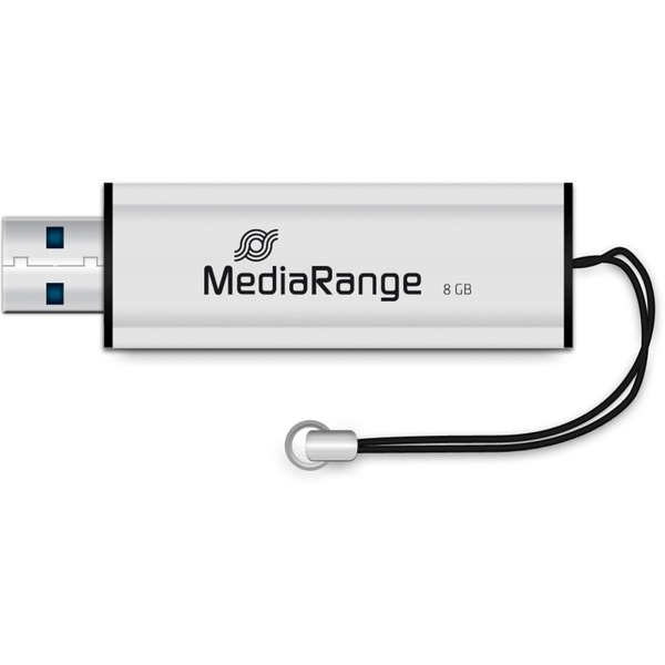 MediaRange 8 GB, USB-Stick - silver/black, USB-A 3.2 Gen 1