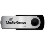 MediaRange Flexi-Drive 64 GB, USB-Stick - black/silver, USB-A 2.0