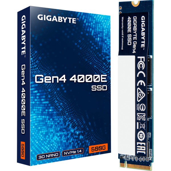 GIGABYTE Gen4 4000E SSD 500 GB - PCIe 4.0 x4, NVMe 1.4, M.2 2280