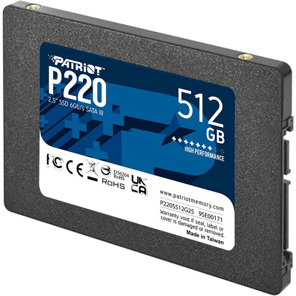 Patriot P220 512 GB, SSD - black, SATA III 6 Gb/s, 2,5