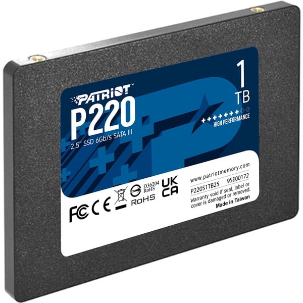 Patriot P220 1 TB, SSD - black, SATA III 6 Gb/s, 2,5
