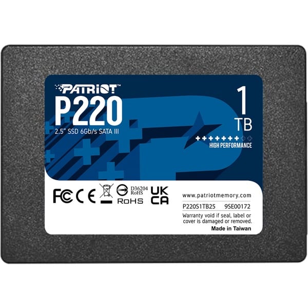 Patriot P220 1 TB, SSD - black, SATA III 6 Gb/s, 2,5