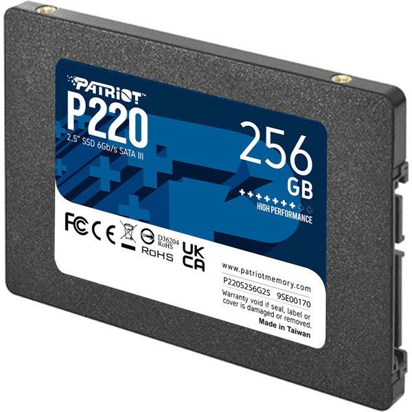 Patriot P220 256 GB, SSD - black, SATA III 6 Gb/s, 2,5