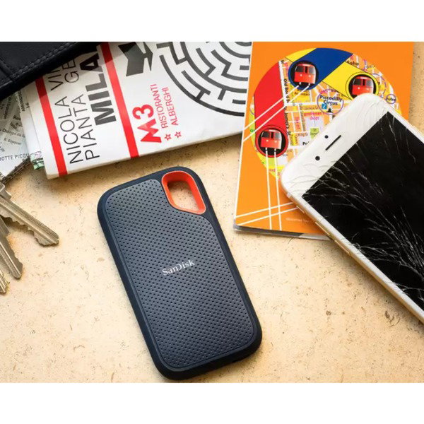 SanDisk Extreme Portable SSD V2 4 TB, Externe SSD - black/orange, USB-C 3.2 Gen 2 (10 Gbit/s)