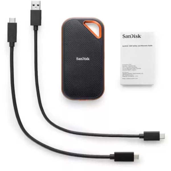 SanDisk Extreme PRO Portable SSD V2 4 TB, Externe SSD - black/orange, USB-C 3.2 Gen 2x2 (20 Gbit/s)