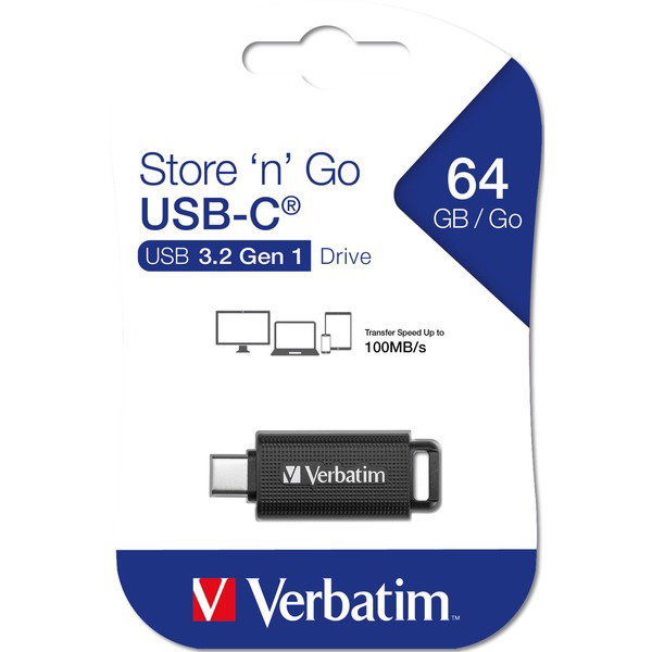 Verbatim Store n Go USB-C 64 GB, USB-Stick - black/gray, USB-C 3.2 Gen1