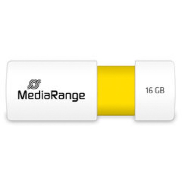 MediaRange Color Edition 16 GB, USB-Stick - white/yellow, USB-A 2.0