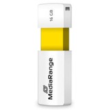MediaRange Color Edition 16 GB, USB-Stick - white/yellow, USB-A 2.0