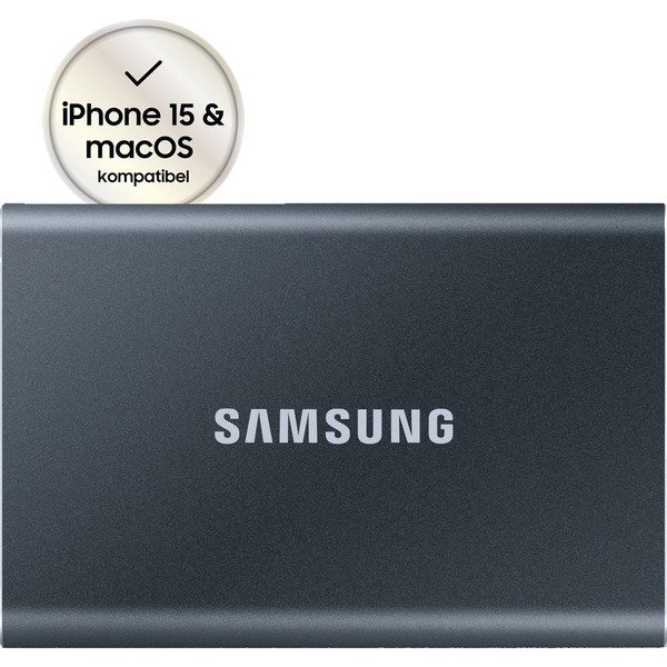 Samsung Portable SSD T7 1TB, Externe SSD - gray, USB-C 3.2 Gen 2 (10 Gbit/s), extern