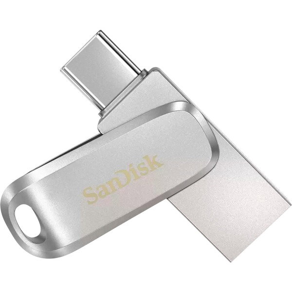 SanDisk Ultra Dual Drive Luxe 64 GB, USB-Stick - silver, USB-A 3.2 Gen 1, USB-C 3.2 Gen 1