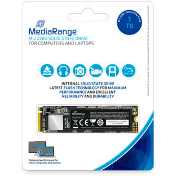MediaRange MR1033 1TB, SSD - black, PCie 3.1 x4 (20Gb/s), NVMe, M.2 2280, intern