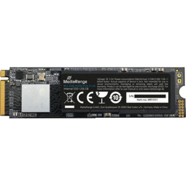 MediaRange MR1031 256GB, SSD - black, PCie 3.1 x4 (20Gb/s), NVMe, M.2 2280, intern